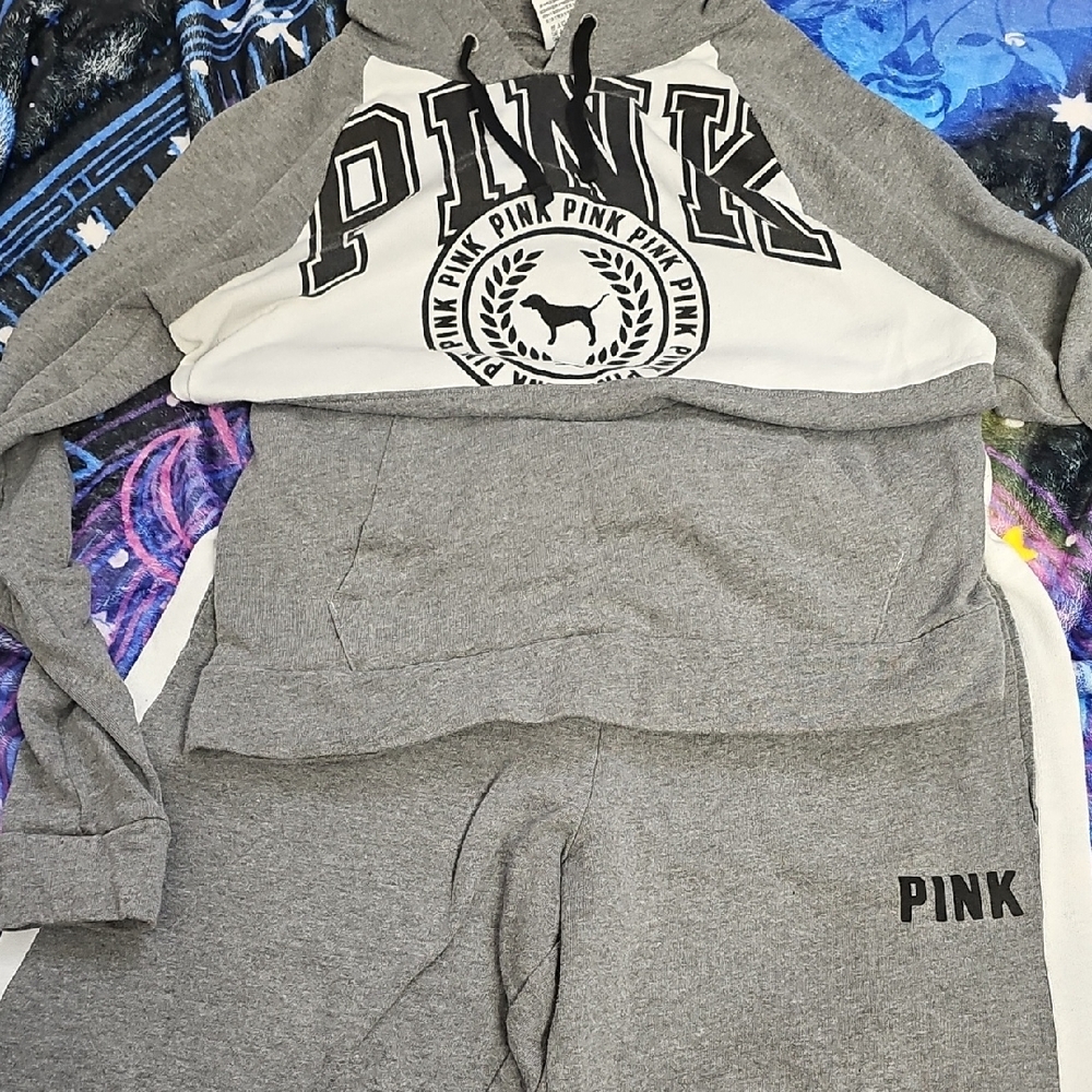 Victoria's Secret Gray and White Women's Sweats. Both Are Size Medium.
